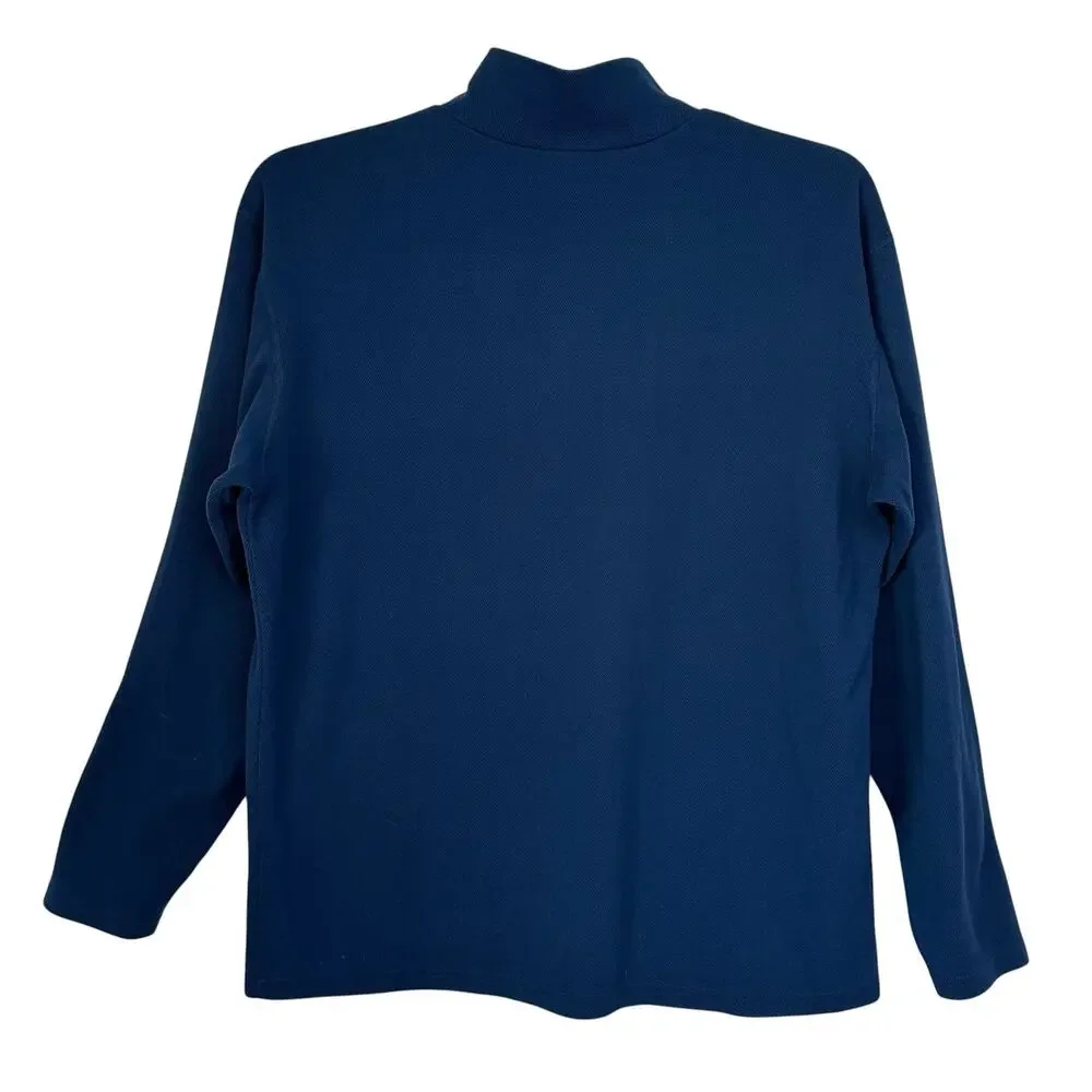 The North Face Textured 1/2 Zip Pullover Blue Size M